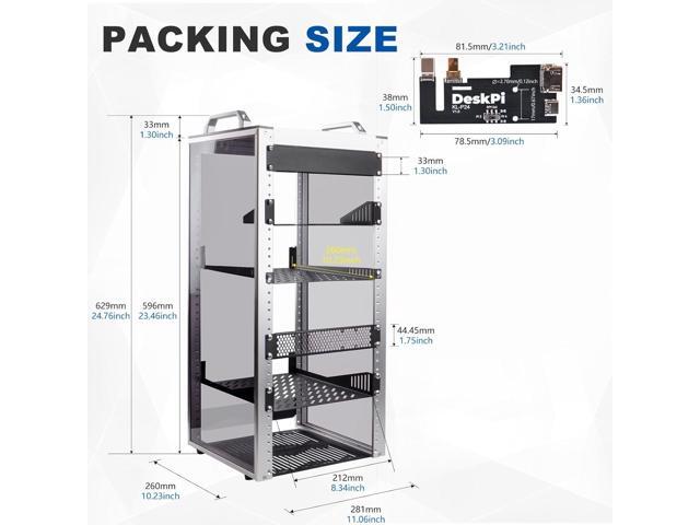GeeekPi 12U Server Cabinet, 10 inch Server Rack for Network, Servers, Audio, and Video Equipment, DeskPi RackMate T2 Rackmount, 10.24 inch Depth