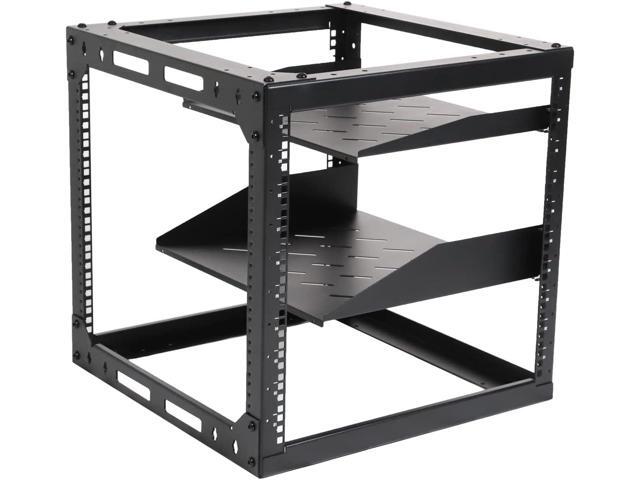 AEONS 10U Open Frame Network Server Rack 19-inch 4 Post AV Rack with Casters for Floor Standing and Wall Mount, Side Load for Extra Depth Complete...