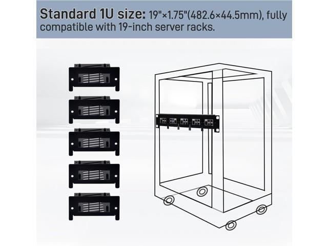 GeeekPi 19 inch 1U Rack Mount for Raspberry Pi 5/4B/3B+/3B, with Removable Front Brackets, Compatible with 19 inch Server Cabinets