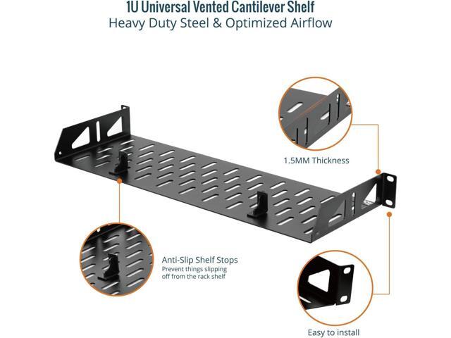 Tecmojo 1U Rack Shelf,19 inch Rack Shelf 6 inch Depth,Rack Mount Shelf with Anti-Slip Stops,Server Rack Shelf and Network Shelf for 19 in...
