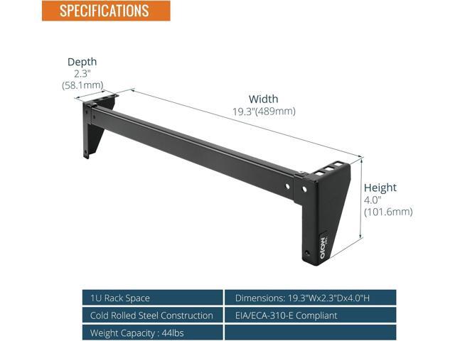 Tecmojo 1U Foldable Vertical Rack and Wall Mountable Patch Panel Bracket for 19' Server and Data Equipment