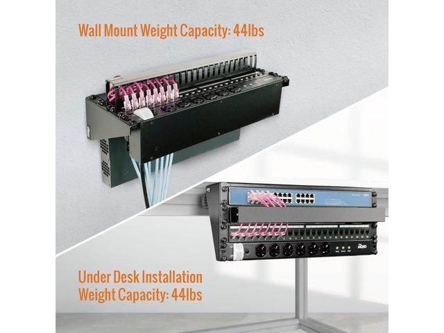 Tecmojo 1U Foldable Vertical Rack and Wall Mountable Patch Panel Bracket for 19' Server and Data Equipment