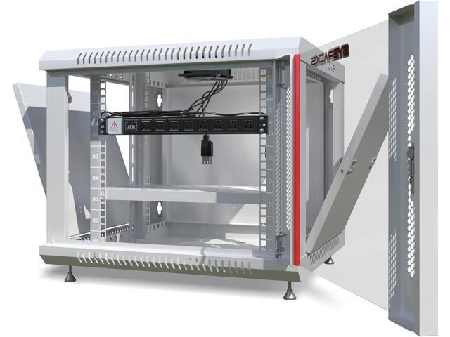 Server Rack 9U Wall Mount Network Cabinet Gray IT Av Data Server Rack Cabinet Enclosure 24 Inch Depth - Shelf - 8-Way PDU - Fan - Casters -...