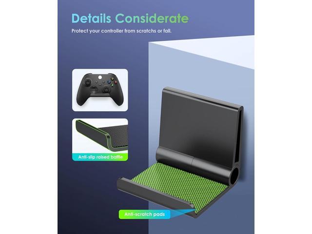 4 Pack Foldable Controller Wall Mount Holder, Xbox Controller Stand, Compatible with Xbox Switch, Adhesive/Screw,Remote Accessories, Keyboard...
