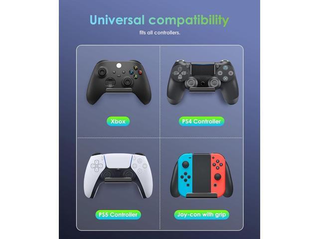 4 Pack Foldable Controller Wall Mount Holder, Xbox Controller Stand, Compatible with Xbox Switch, Adhesive/Screw,Remote Accessories, Keyboard...