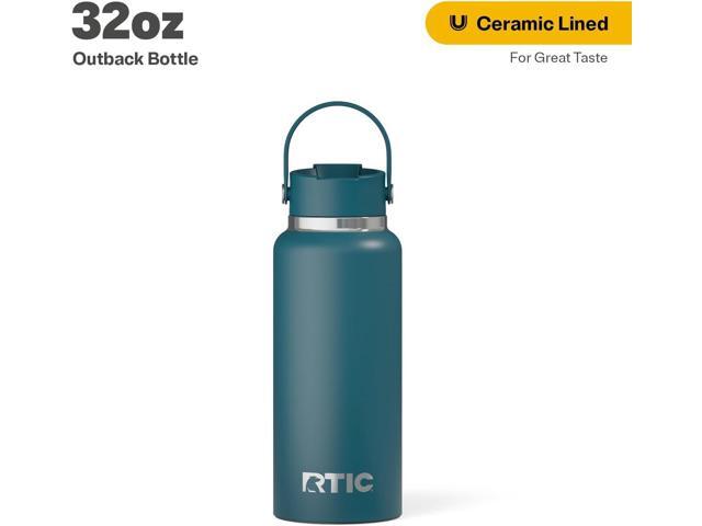 RTIC 32oz Outback Bottle, Ceramic Lined, Insulated, Stainless Steel, Metal, Double Wall Vacuum-Insulation, Leak-Proof Lid, BPA-Free Water Flask...