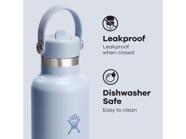 Hydro Flask Water Bottle - Insulated Stainless Steel - Straw Lid, Non Spill, Leakproof 24 Oz Surf Blue