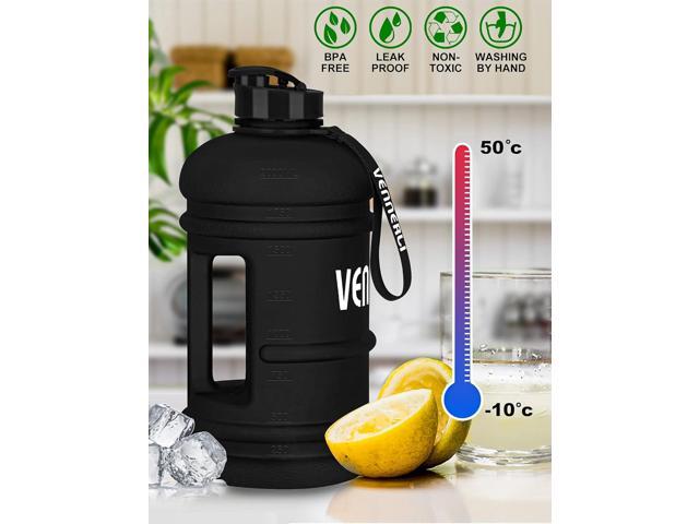 VENNERLI Half Gallon Water Bottle 2.2L Large Sports Water Bottle with Handle 74oz BPA-free Reusable Plastic Water Jugs Leakproof Hydro Bottle for...