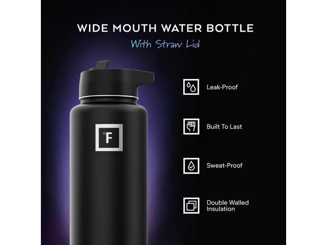 IRON °FLASK Camping & Hiking Hydration Flask with 3 Lids - Stainless Steel, Double Walled & Vacuum Insulated Water Bottle - Leak Proof & BPA Free...