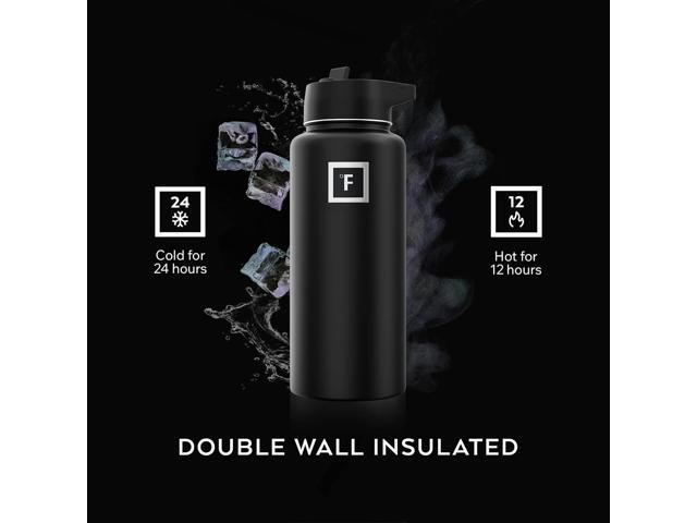 IRON °FLASK Camping & Hiking Hydration Flask with 3 Lids - Stainless Steel, Double Walled & Vacuum Insulated Water Bottle - Leak Proof & BPA Free...
