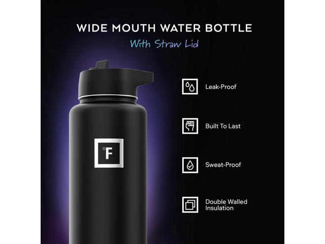 IRON °FLASK Camping & Hiking Hydration Flask with 3 Lids - Stainless Steel, Double Walled & Vacuum Insulated Water Bottle - Leak Proof & BPA Free...