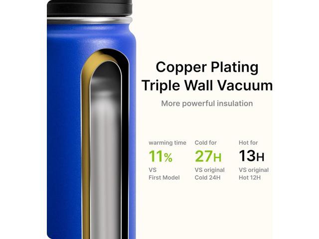 22 oz Water Bottle-Stainless Steel Vacuum Insulated Sports Water Bottle with Leak Proof Spout Lid-Reusable Metal Wide Mouth Water Flask for...