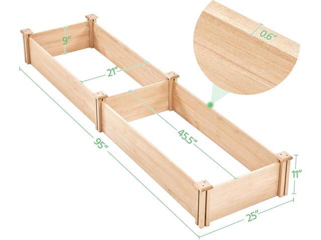 Yaheetech 8×2ft Wooden Horticulture Raised Garden Bed Divisible Elevated Planting Planter Box for Flowers/Vegetables/Herbs in Backyard/Patio...