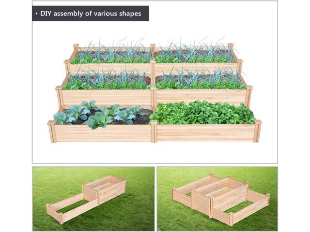 Yaheetech 8×2ft Wooden Horticulture Raised Garden Bed Divisible Elevated Planting Planter Box for Flowers/Vegetables/Herbs in Backyard/Patio...
