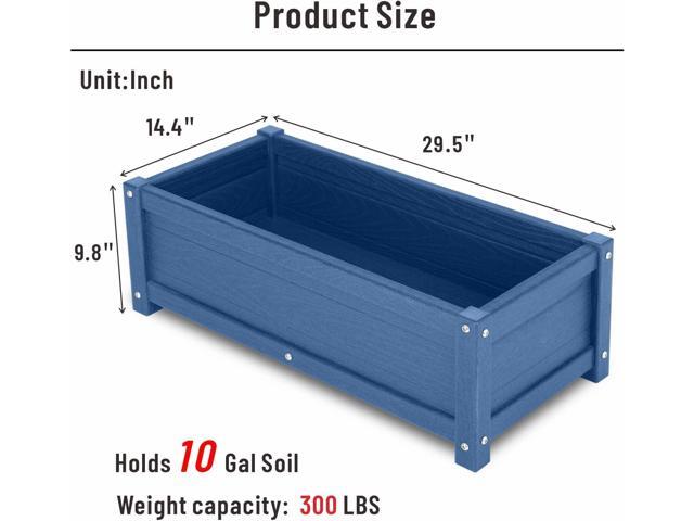 HDPE Raised Planter Box Outdoor,Rot-Resistant and Non-Cracking,Raised Beds for Gardening 29.5 * 14.4 * 9.8 in for Yard,Lawn,Outdoor Planter Boxes...