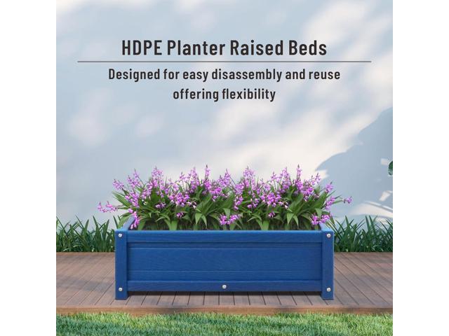 HDPE Raised Planter Box Outdoor,Rot-Resistant and Non-Cracking,Raised Beds for Gardening 29.5 * 14.4 * 9.8 in for Yard,Lawn,Outdoor Planter Boxes...