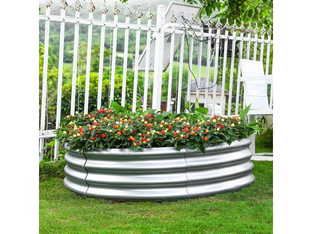 Land Guard Galvanized Raised Garden Bed 2Pcs, Planter Raised Garden Beds Outdoor, Round Clearance Raised Garden Beds for Gardening Vegetables