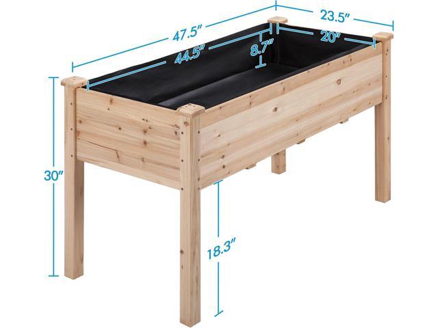 Yaheetech 2pcs Raised Garden Bed 48x24x30in Elevated Wooden Horticulture Planter Box with Legs Standing Growing Bed for...