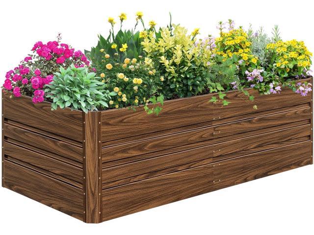 SnugNiture Galvanized Raised Garden Bed 8x4x2FT Outdoor Large Metal Planter Box Steel Kit for Planting Vegetables, Flowers
