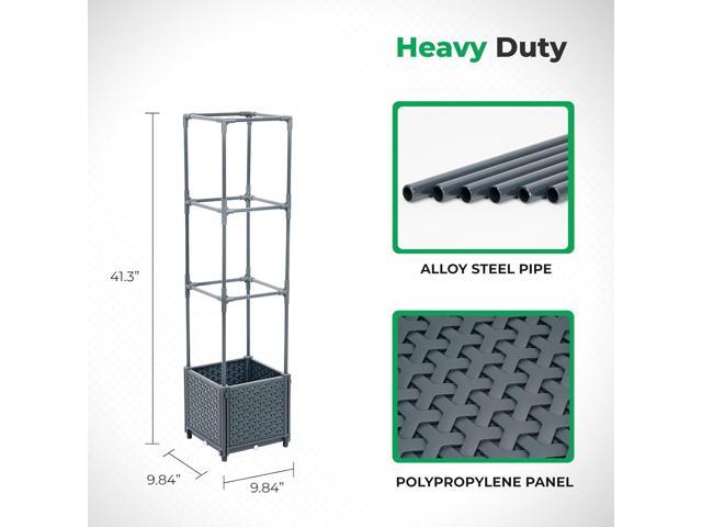 Raised Garden Bed with Tomato Planter Cage, Trellis Planter Boxes for Outdoor Patio Greenhouse Gardening Climbing Vegetables