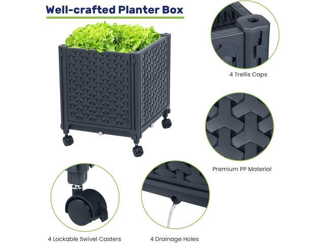 LINEX Raised Garden Bed Planter Box with Trellis, 56.7 Tomato Planters for Climbing Plants Vegetable Vine Flowers Outdoor Patio, Tomatoes Cage...