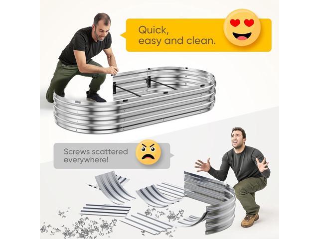 KING BIRD Raised Garden Bed Kit 2025 Upgraded 10-Minute Assembly Galvanized Planter Garden Box Outdoor for Gardening, Vegetables, Flowers, 47x24x12...