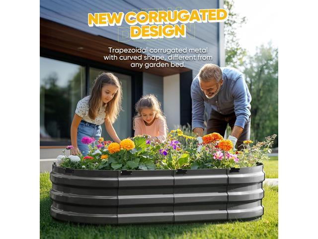 KING BIRD Raised Garden Bed Kit 2025 Upgraded 10-Minute Assembly Galvanized Planter Garden Box Outdoor for Gardening, Vegetables, Flowers, 47x24x12...