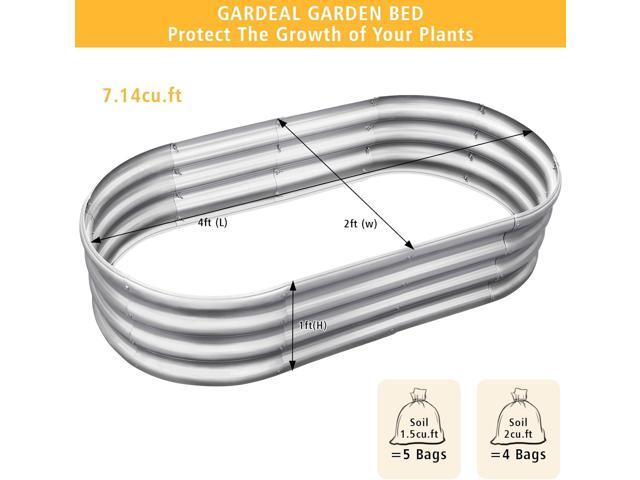 Garden 2Pcs 4x2x1ft Galvanized Raised Garden Bed Kit - Metal Planter Boxes for Vegetables/Herbs/Flowers, Heavy-Duty Steel Outdoor Garden Box with...