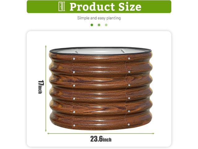 SnugNiture Raised Garden Bed, 2 PCS 2×2×1.5ft Round Galvanized Outdoor Planter Box, 17' Tall Deep Metal Garden Bed Kit for Planting Vegetables,...