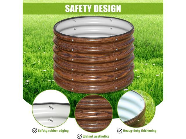 SnugNiture Raised Garden Bed, 2 PCS 2×2×1.5ft Round Galvanized Outdoor Planter Box, 17' Tall Deep Metal Garden Bed Kit for Planting Vegetables,...