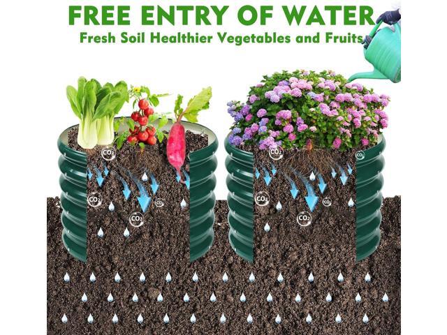 17' Tall Round Outdoor Garden Raised Garden Bed Kits-0.8MM Thick Metal Raised Planter Bed/Ground Planter Box for Variety of...