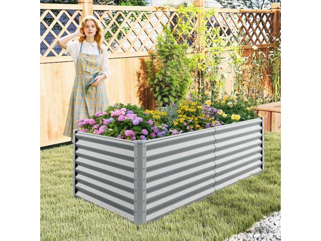 Giantex 6x3x2ft Raised Garden Bed, Large Metal Elevated Rectangular Planter Bed, 271 Gallon Capacity, Outdoor Planting Garden Box for Vegetable...