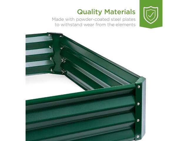 Best Choice Products 6x3x1ft Outdoor Metal Raised Garden Bed Box Vegetable Planter for Vegetables, Flowers, Herbs, and Succulents - Dark Green