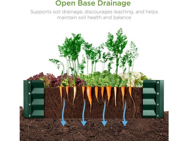Best Choice Products 6x3x1ft Outdoor Metal Raised Garden Bed Box Vegetable Planter for Vegetables, Flowers, Herbs, and Succulents - Dark Green