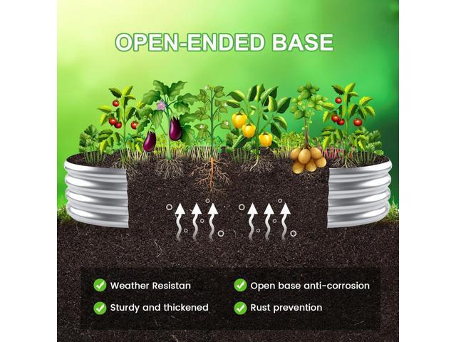 AHEONLAR 2pack 6×3×1ft Raised Garden BedOutdoor Galvanized Planter Boxes, Oval Large Metal Raised Garden Beds for Vegetables