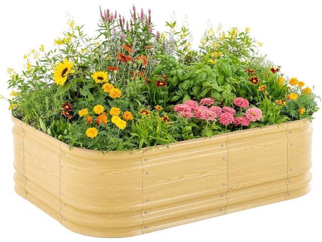 Vego garden 17' Tall 6 in 1 Novel Modular Raised Garden Bed Kit Metal Planter Box with 2 in 1 Wrench & Magnetic Plant Tags for Vegetables Flowers...