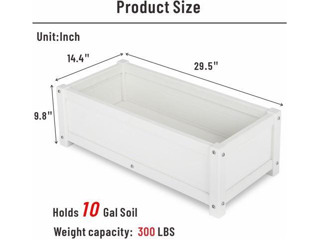 HDPE Raised Planter Box Outdoor,Rot-Resistant and Non-Cracking,Raised Beds for Gardening 29.5 * 14.4 * 9.8 in for Yard,Lawn,Outdoor Planter Boxes...