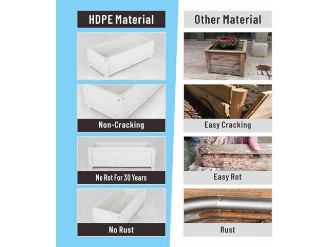 HDPE Raised Planter Box Outdoor,Rot-Resistant and Non-Cracking,Raised Beds for Gardening 29.5 * 14.4 * 9.8 in for Yard,Lawn,Outdoor Planter Boxes...
