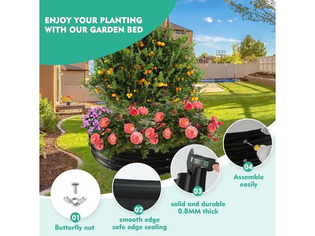 36 Inch Diameter Black Galvanized Garden Raised Bed/Plant Box/Fire Pit Ring - 0.8mm Thick,12 Inch Tall, Perfect for Planting a Variety of...