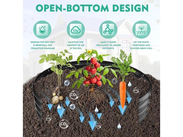 36 Inch Diameter Black Galvanized Garden Raised Bed/Plant Box/Fire Pit Ring - 0.8mm Thick,12 Inch Tall, Perfect for Planting a Variety of...