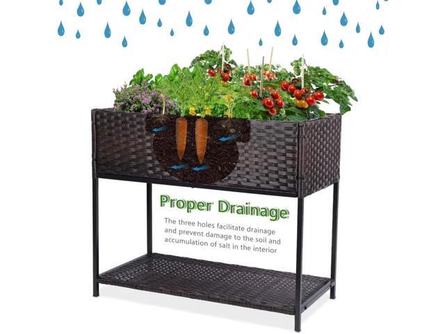 WONDER GARDEN Raised Garden Bed-Planter Box - Elevated Raised Garden Beds Outdoor with Legs & Storage Shelf for Vegetables Flower Herb Backyard Patio