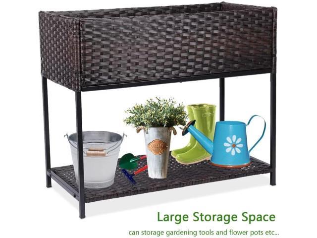 WONDER GARDEN Raised Garden Bed-Planter Box - Elevated Raised Garden Beds Outdoor with Legs & Storage Shelf for Vegetables Flower Herb Backyard Patio