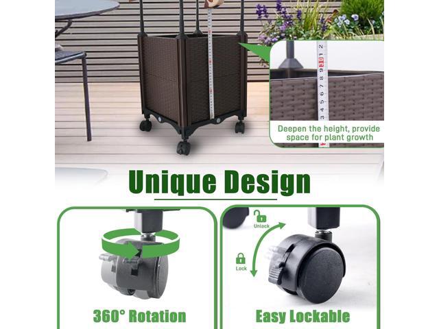 Raised Garden Bed Planter Box with Trellis, 62.2' Self-Watering Tomato Planters for Climbing Plants Vine Flowers Outdoor Patio, Tomatoes Cage with...