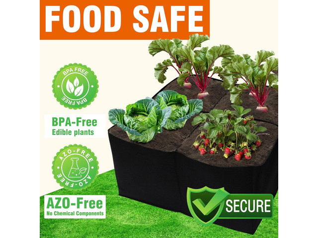 Gardzen 2 Pack Fabric Raised Garden Beds, 2x2x1 FT 4 Grids Grow Bed for Square Foot Gardening, Planting Box for Vegetables, Herbs, Flowers