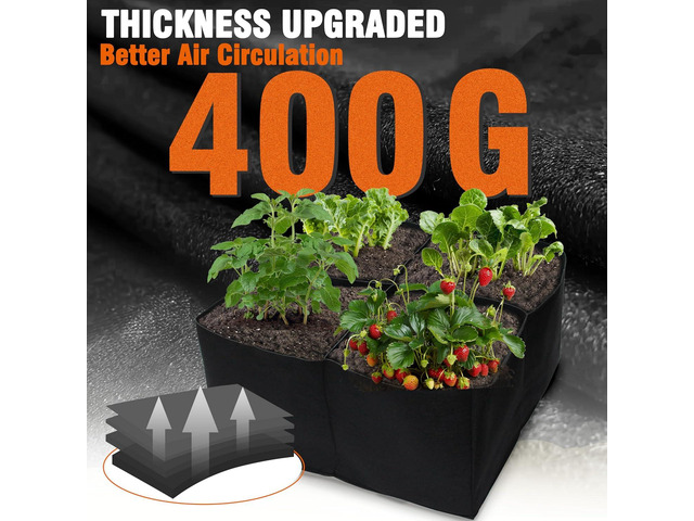 Gardzen 2 Pack Fabric Raised Garden Beds, 2x2x1 FT 4 Grids Grow Bed for Square Foot Gardening, Planting Box for Vegetables, Herbs, Flowers