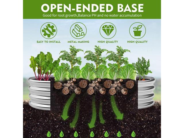 Metal Raised Garden Bed 2Sets Galvanized Planter Box for Vegetables, Flowers, Herbs, and Succulents