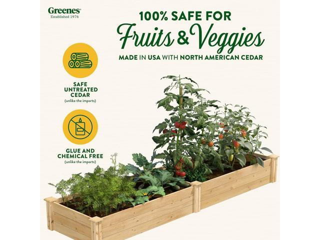 Greenes Fence Original Cedar Raised Garden Bed, 2' x 8' x 10.5' (2-Pack) - Made in USA with North American Cedar