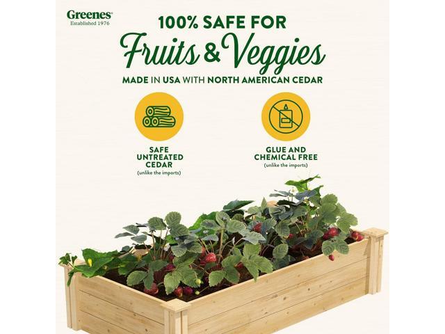 Greenes Fence Original Cedar Raised Garden Bed, 2' x 4' x 10.5' (3-Pack) - Made in USA with North American Cedar