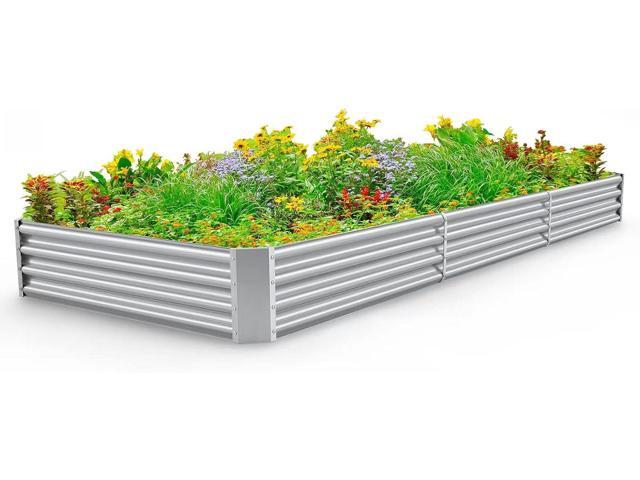 Land Guard 12×4×1ft Galvanized Raised Garden Bed Kit for Vegetables, Galvanized Super Large Metal Planter Raised Garden Boxes Outdoor(359 Gallon...