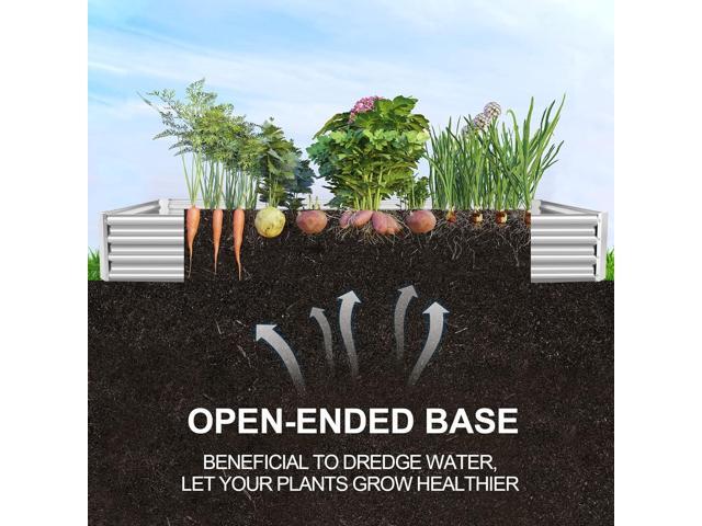 Land Guard 12×4×1ft Galvanized Raised Garden Bed Kit for Vegetables, Galvanized Super Large Metal Planter Raised Garden Boxes Outdoor(359 Gallon...
